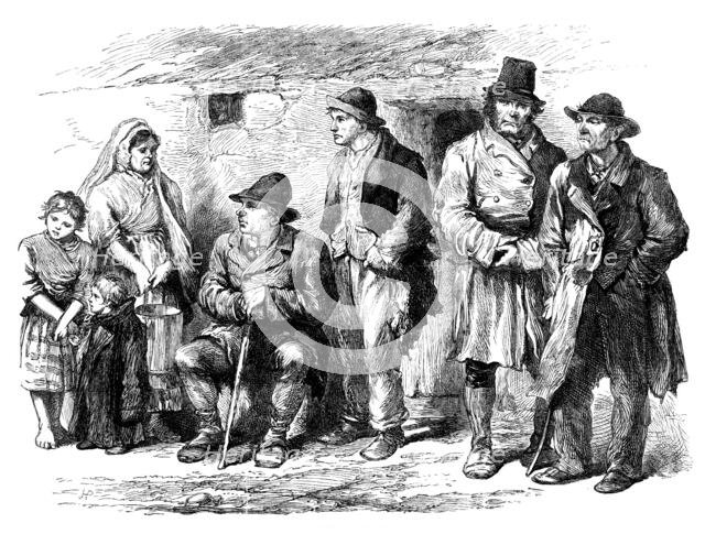 Sketches from Ireland: cottagers at Kildare, 1870. Creator: Unknown.