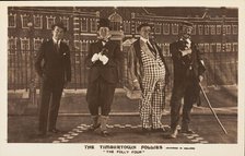 Four British prisoners of war, posing for "The Timbertown Follies", at a prisoner..., [1910-1919?]. Creator: Unknown.