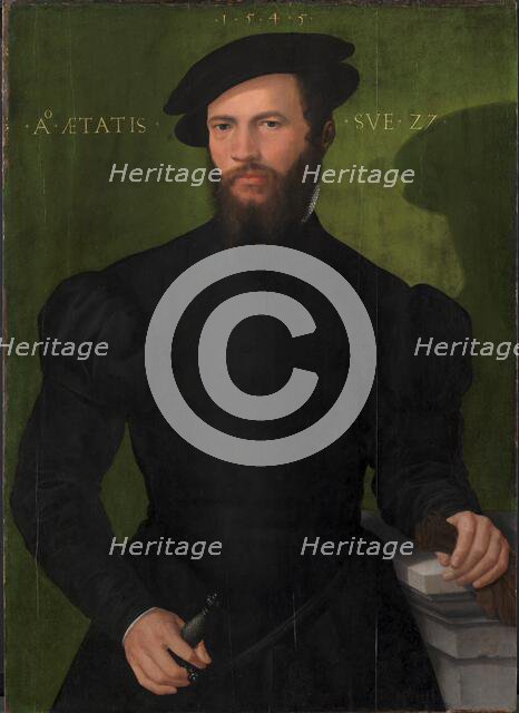 Portrait of a Gentleman aged 27, 1545. Creators: Master of the 1540s, Georg Pencz.