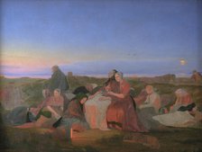 Midsummer's Eve. Sick People Asleep upon the Grave of St. Helena at Tisvilde, 1847. Creator: Jorgen Sonne.