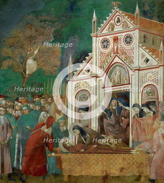 Saint Francis Mourned by Saint Clare (from Legend of Saint Francis), 1295-1300. Creator: Giotto di Bondone (1266-1377).