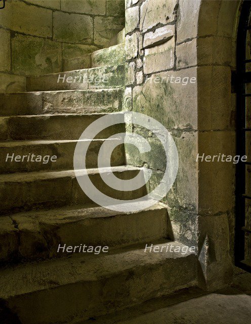 Detail of a spiral staircase, Old Wardour Castle, near Tisbury, Wiltshire, 2010. Artist: Historic England Staff Photographer.