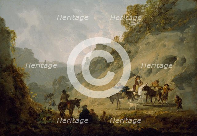 Gypsies with an Ass Race, 1792. Creator: Julius Caesar Ibbetson.