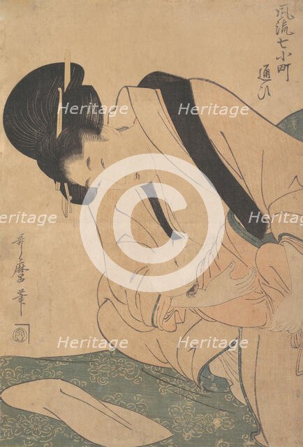 Young Mother Nursing Her Baby, late 18th-early 19th century. Creator: Kitagawa Utamaro.