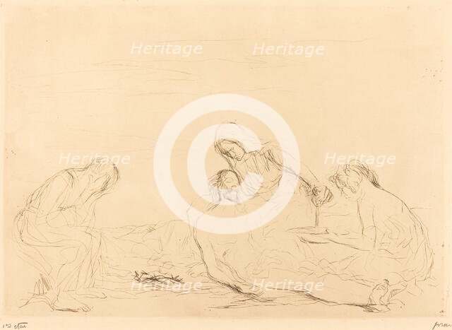 Pietà (third plate), 1910. Creator: Jean Louis Forain.