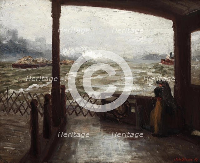 Wake of the Ferry, No. 1, 1907. Creator: John Sloan.