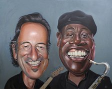 Bruce Springsteen and Clarence Clemons. Creator: Dan Springer.
