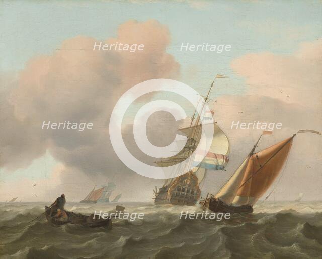 Rough Sea with Ships, 1697. Creator: Ludolf Bakhuizen.