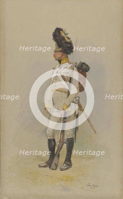 A Standing Grenadier of the Municipal Guard, 1891. Creator: Jean Baptiste Edouard Detaille.