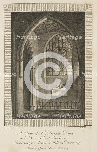 View of St. Edmund's Chapel in the Church of East Dereham..., 1804. Creator: William Blake (British, 1757-1827).