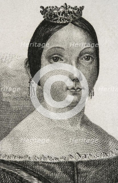 Isabella II (1830-1904), Queen of Spain (1833-1868), 1842.  Creator: Jose Gomez.