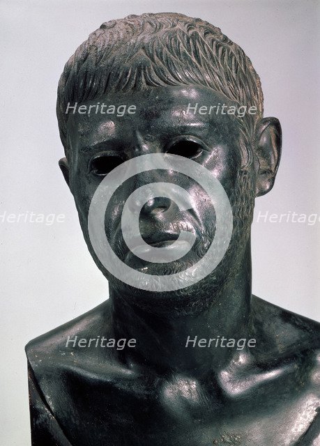 Portrait of a Roman (Sextus Pompey?), 2 H. of 1th cen. BC. Artist: Classical Antiquities  