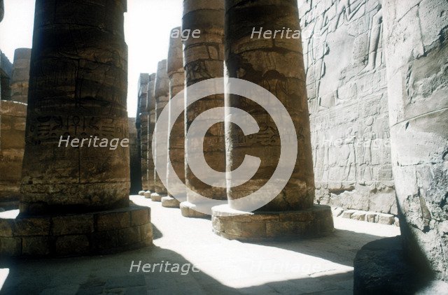 Pillars in the Great Hypostyle Hall, Temple of Amun, Karnak, Egypt, 14th-13th century BC. Artist: Unknown