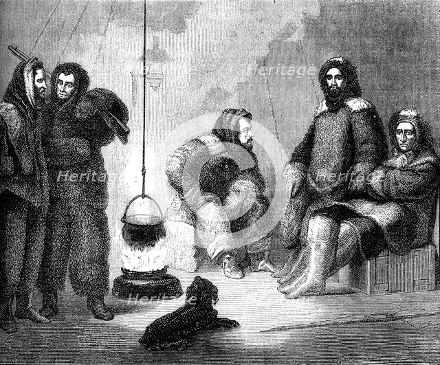 Elisha Kent Kane and his companions in Greenland, c1855 (c1880). Artist: Unknown