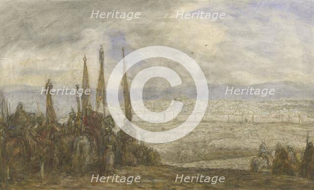Turkish army in front of Jerusalem, c.1877-c.1932. Creator: Marius Bauer.