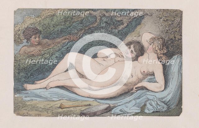 Wood-Nymphs (The Discovery), 1799., 1799. Creator: Thomas Rowlandson.