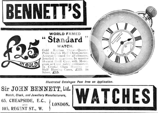 Bennett's world famed "Standard" watch, 1909. Creator: Unknown.