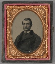 Portrait of a Young Man with Muttonchop Whiskers, about 1860. Creator: Unknown.