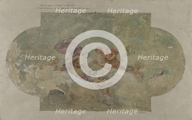 Esquisse pour la salle des mariages de la mairie du 8ème arrondissement de Paris : Le Mariage, 1926. Creator: Hector d' Espouy.