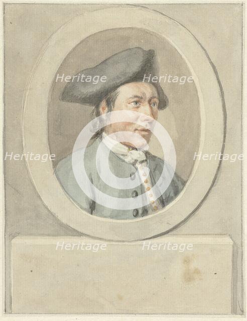 Portrait of Jacob van Dijk, in oval frame, to the right, 1787-1791.  Creator: Aert Schouman.