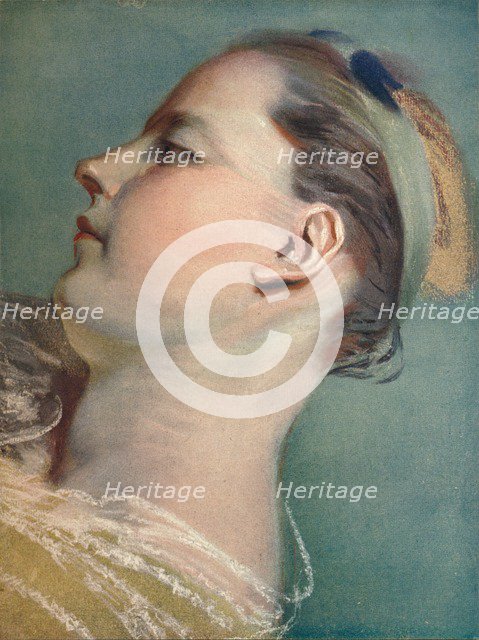 'Tete Penchee', c1752. Artist: Maurice-Quentin de La Tour.