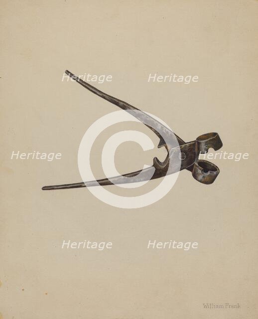 Bullet Mold, c. 1940. Creator: William Frank.