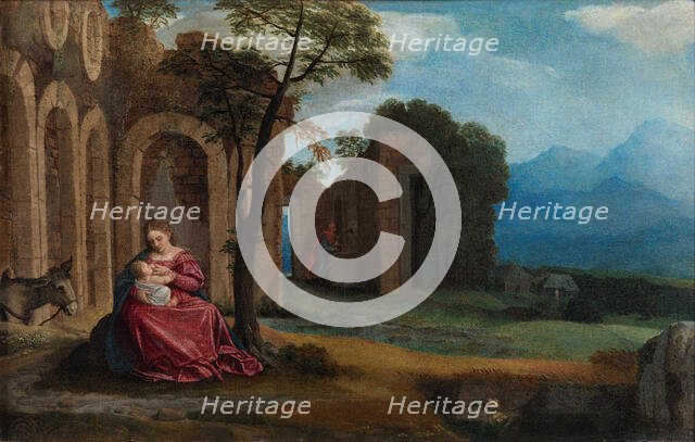 The peace of the flight to Egypt, c.1540. Creator: Savoldo, Giovanni Girolamo (Girolamo da Brescia) (1480/85-1548).