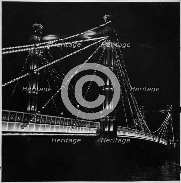 Albert Bridge, Kensington and Chelsea, Greater London Authority, 1960-1985. Creator: Leonard Robin Mattock.