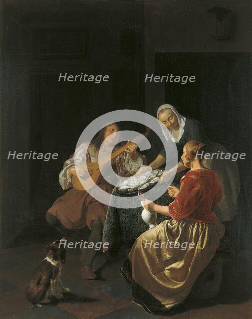 Oyster Eaters, 1665. Creator: Jacob Ochtervelt.