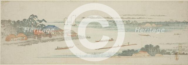 Mouth of the Naka River (Nakagawa guchi no zu), from an untitled series of famous...c. 1839/40. Creator: Ando Hiroshige.