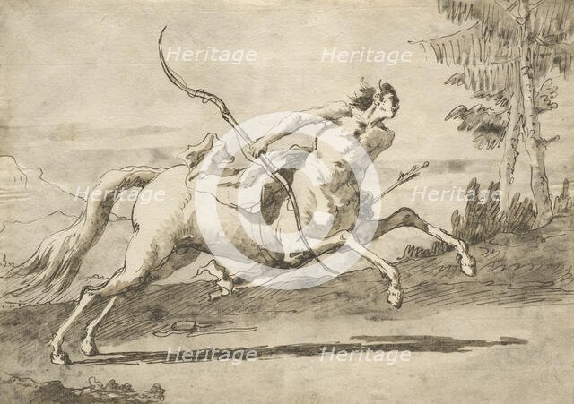 Galloping Centaur, c1755-1765. Creator: Giovanni Domenico Tiepolo.