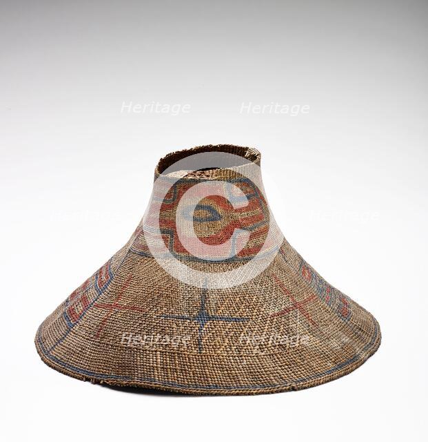 Painted Basketry Hat, 1870-1886. Creator: Unknown.