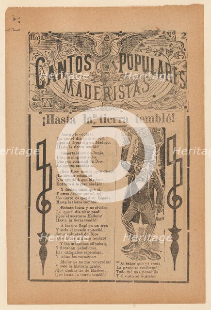 Broadsheet celebrating one of the founders of the Mexican Revolution, Francisco Madero..., ca. 1911. Creator: José Guadalupe Posada.