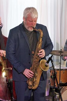 Nat Steele Quartet with Grant Stewart, Watermill Jazz Club, Dorking, Surrey, 4 Feb 2020. Creator: Brian O'Connor.
