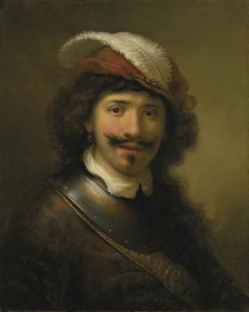 Portrait of a Man Wearing a Gorget and a Plumed Hat, 1636. Creator: Flinck, Govaert (1615-1660).