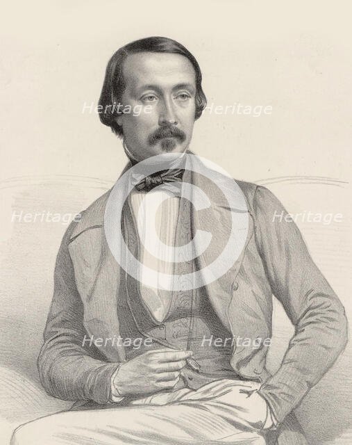 Portrait of the pianist and composer Félix Le Couppey (1811-1887). Creator: Alophe, Marie-Alexandre Menut (1812-1883).