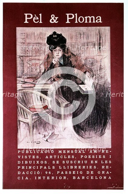 Advertising poster by Ramón Casas çfor the magazine 'Pel & Ploma'.