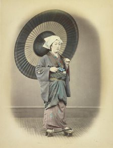 Woman with Parasol, about 1868. Creator: Felice Beato.