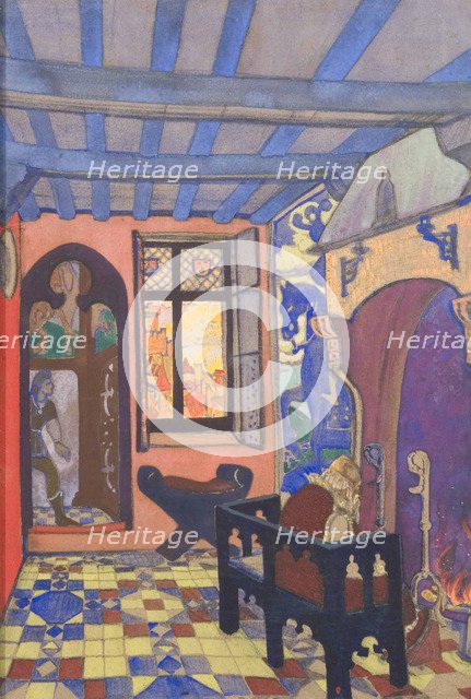 Stage design for the the theatre play Princess Maleine by M. Maeterlinck, 1913.