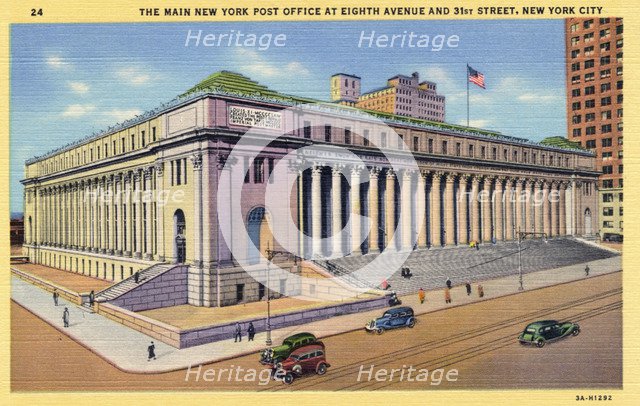The main New York Post Office, New York City, New York, USA, 1933. Artist: Unknown