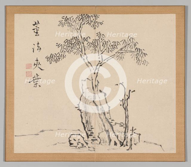 Double Album of Landscape Studies after Ikeno Taiga, Volume 1 (leaf 4), 18th century. Creator: Aoki Shukuya (Japanese, 1789).