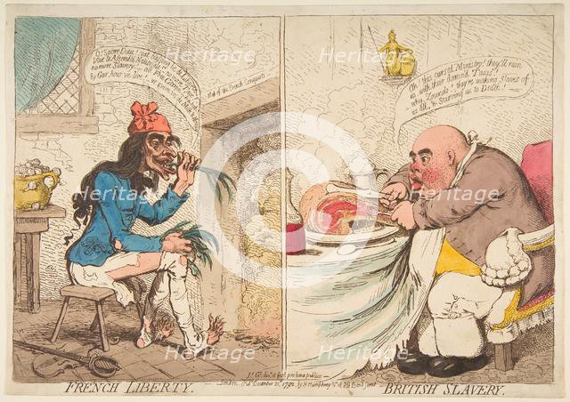 French Liberty - British Slavery, December 21, 1792. Creator: James Gillray.