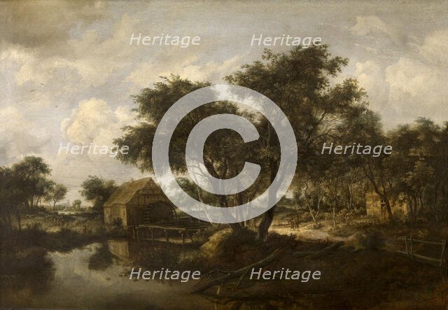 Water Mill, 1670-1685. Creator: Meindert Hobbema.