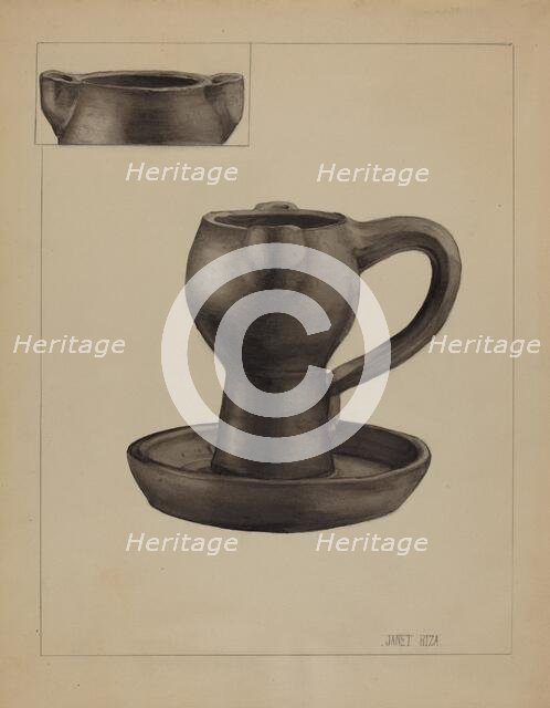 Grease Lamp, c. 1936. Creator: Janet Riza.