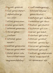 Page of Latin text from a Bible, about 826-838.  Creator: Unknown.