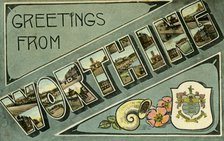'Greetings from Worthing', postcard, c1913.Artist: Milton