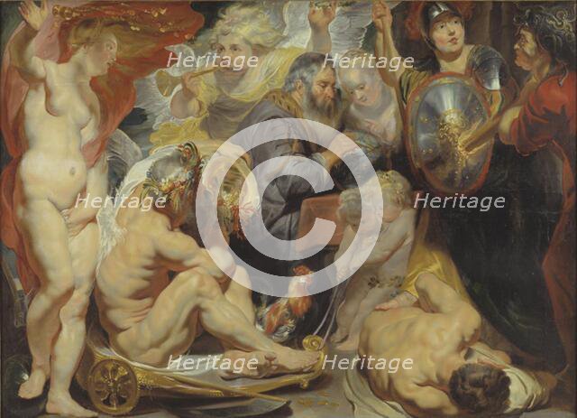 Allegory on Science. Minerva and Cronus protect Science against Envy and Ignorance, 1615-1619. Creator: Jacob Jordaens.