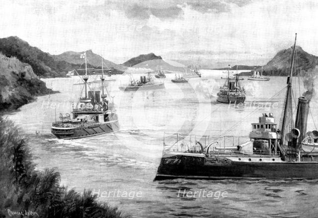 The Chinese Question - ...the British Squadron off Port Hamilton, Christmas Day, 1897, (1898). Creator: Unknown.