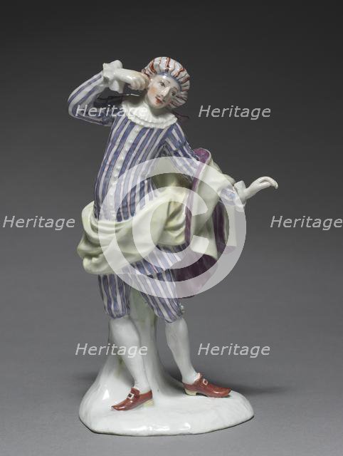 Italian Comedy Figure: Mezetin, c. 1753. Creator: Fürstenberg Porcelain Factory (German); Simon Feilner (German, 1798).