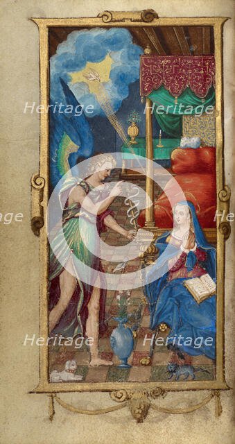 The Annunciation; Book of Hours, 1544. Creator: Unknown.